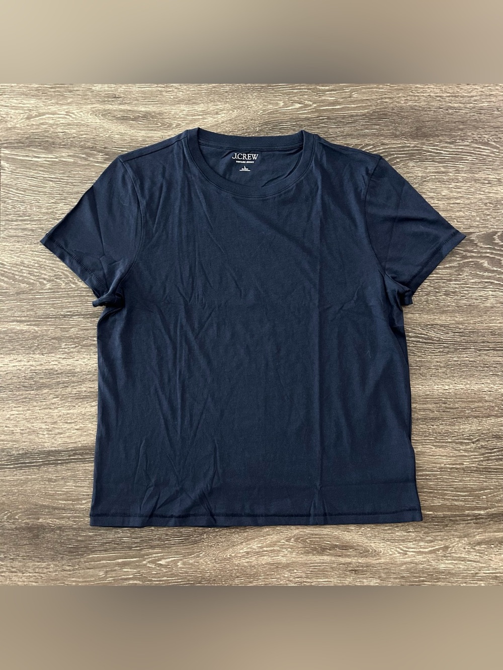 J. Crew Vintage Jersey Navy Blue T-Shirt Womens L Crew Neck Short Sleeve Top NWT